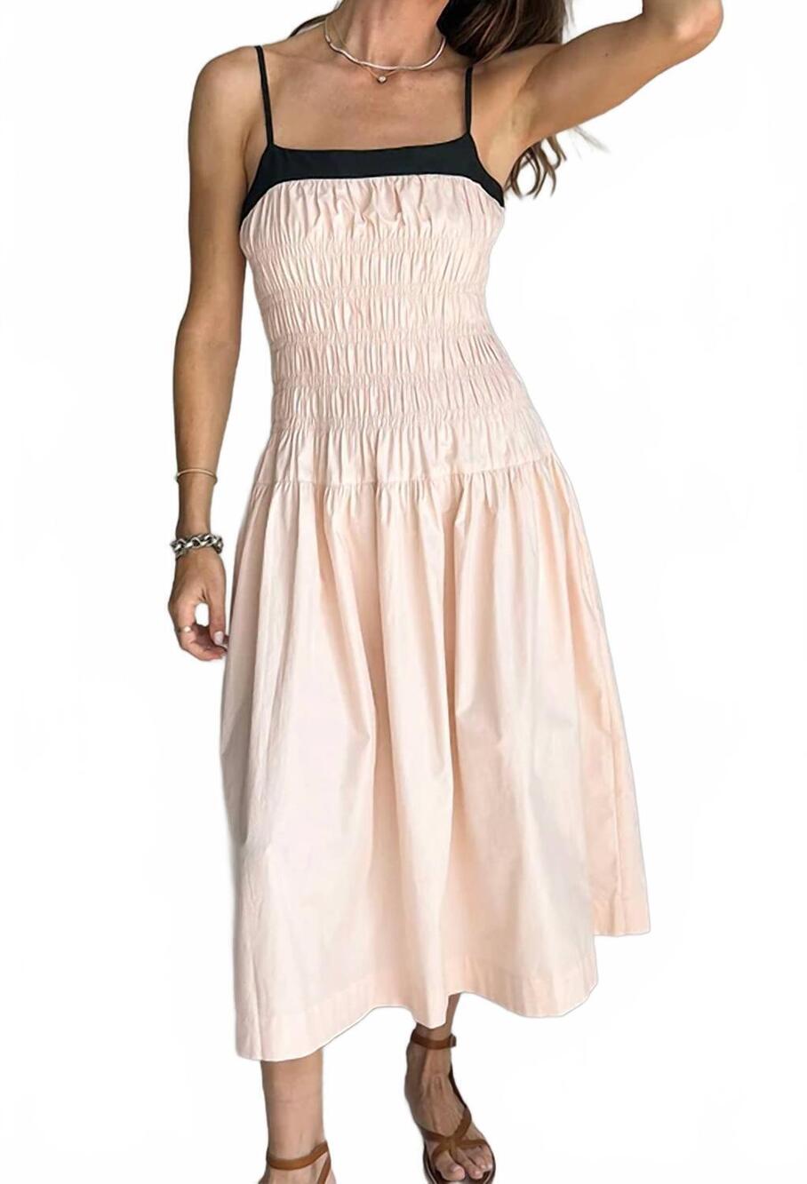 NEW CIAO LUCIA rossella sleeveless midi dress in powder pink